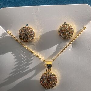 Elegant Gold Plated Multicolor Jewelry Set